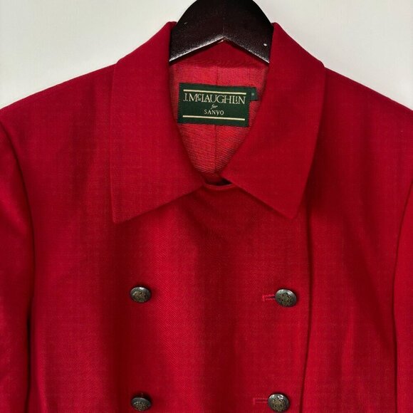 J McLaughlin for Sanyo Women's Vintage Double Breasted Wool Blazer Jacket Size 8 - Picture 2 of 12